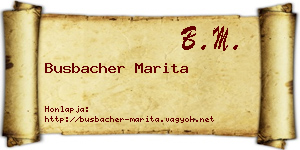 Busbacher Marita névjegykártya
